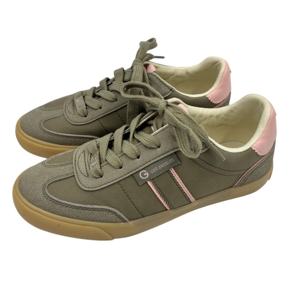 GBG Los Angeles GGOVRJOY-R Size 6.5M Women Olive Suede Low Top Lace‎ Up Sneakers